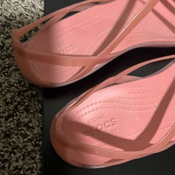 Crocs Pink Iconic Comfort Sandals sz 8 - Picture 3 of 6